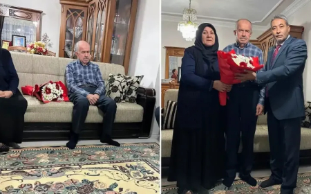 Şehit Pilot Binbaşı Serdar Uslu’nun emekli öğretmen babasına vefa ziyareti