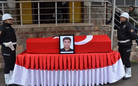 Polis memuru İbrahim Gürel Uluköy’de son yolculuğuna uğurlandı
