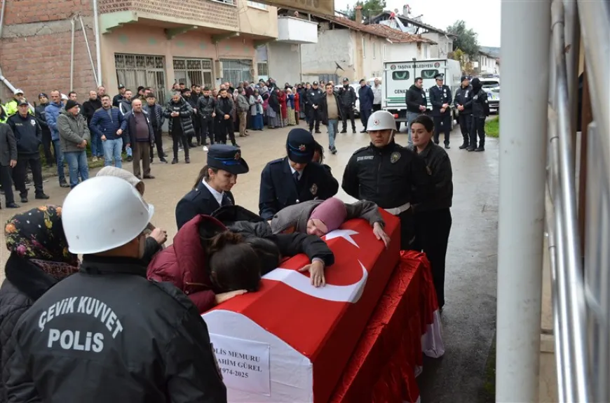 Polis memuru İbrahim Gürel Uluköy’de son yolculuğuna uğurlandı