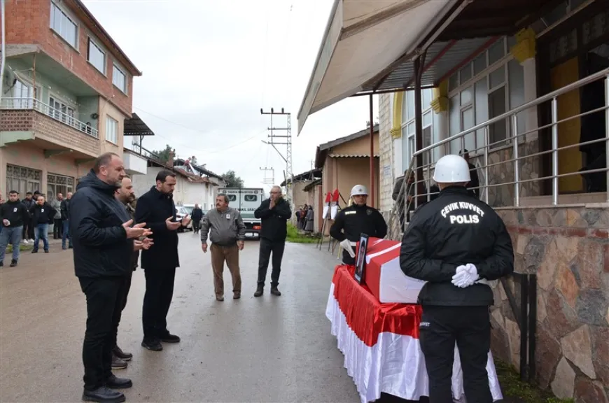 Polis memuru İbrahim Gürel Uluköy’de son yolculuğuna uğurlandı