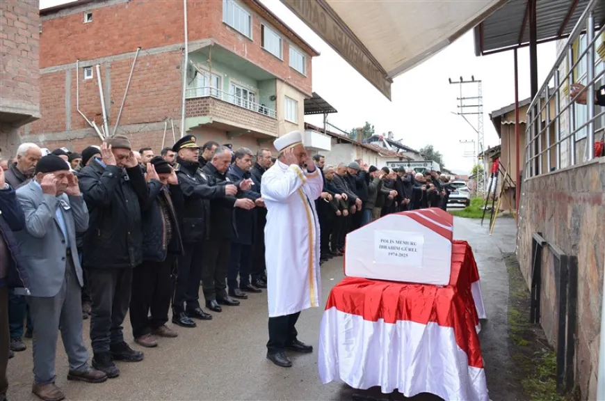 Polis memuru İbrahim Gürel Uluköy’de son yolculuğuna uğurlandı
