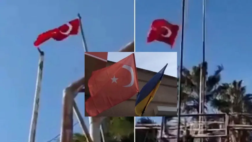 Türkiye'de Türk bayrağını indirenler tutuklandı, Ukrayna'da indirenler hakkında işlem başlatılmadı
