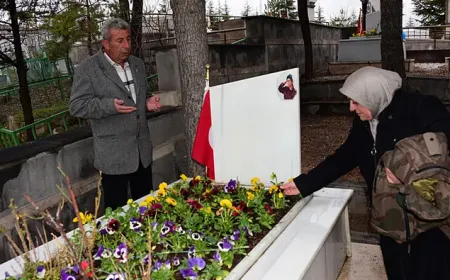 Şehit annesi kızının üniformasıyla 10. bayramı şehitlikte karşıladı
