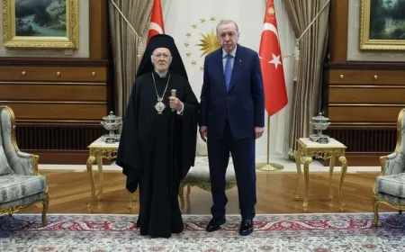Erdoğan, Fener Rum Patriği Bartholomeos’u Külliye’de kabul etti