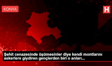 Şehit cenazesinde üşümesinler diye kendi montlarını askerlere giydiren gençlerden biri o anları...