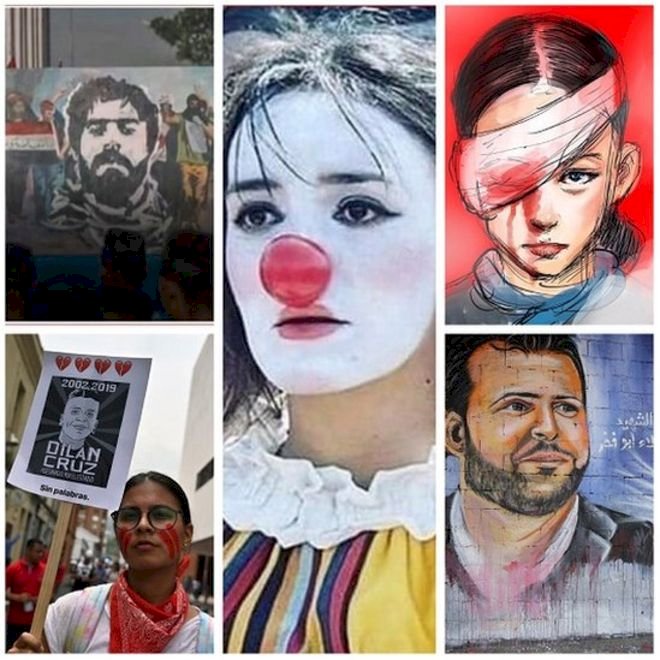 Şili, Irak, Hong Kong, Kolombiya ve Lübnan'daki protestoların yüzleri