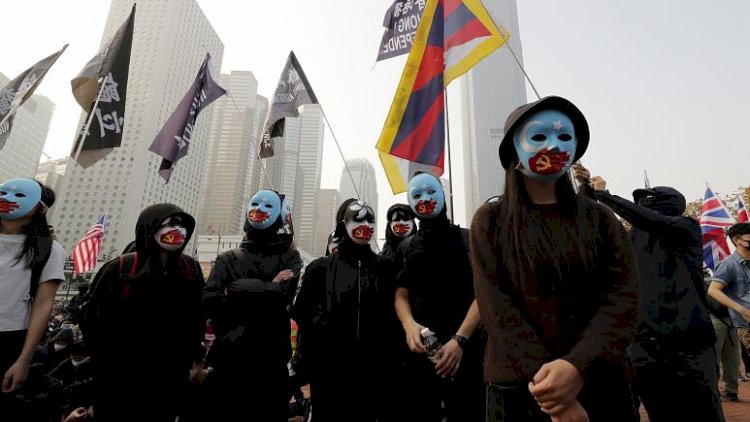 Hong Konglulardan Doğu Türkistan'daki Uygur azınlığa destek eylemi