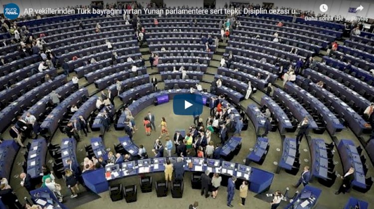 AP vekillerinden Türk bayrağını yırtan Yunan parlamentere sert tepki: