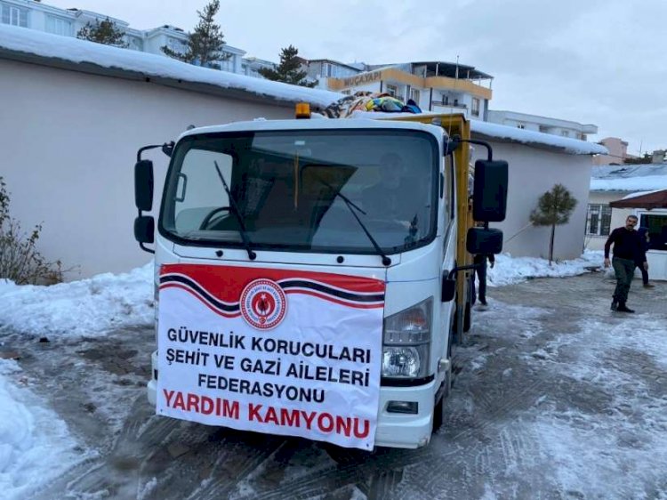 Güvenlik Korucuları Şehit ve Gazi Aileleri Federasyonundan Elazığ'a yardım